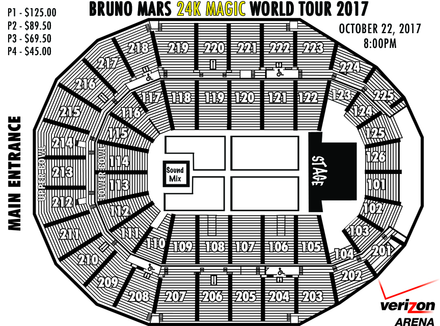 Bruno Mars Seating Chart